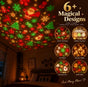 Festive Glow Christmas ceiling projector showing multiple festive light designs